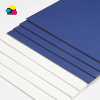 Cartera de documentos de papel de laminación mate impresa azul de 230GSM de fabricación china