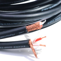 Câbles d'audio HIFI QINCROWN QC-211 8mm P2.1 PCOCC, câbles d'équilibrage RCA pour amplificateur, cordon de 1m avec gaine en PVC pour ordinateur, lecteur DVD