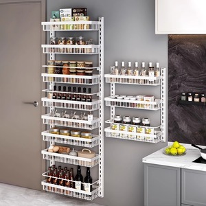 Organisateur d'<span class=keywords><strong>épices</strong></span> de cuisine suspendu, <span class=keywords><strong>étagère</strong></span> de rangement pour <span class=keywords><strong>épices</strong></span> <span class=keywords><strong>à</strong></span> 5 niveaux, organisateur mural en <span class=keywords><strong>métal</strong></span> - Product Image 2