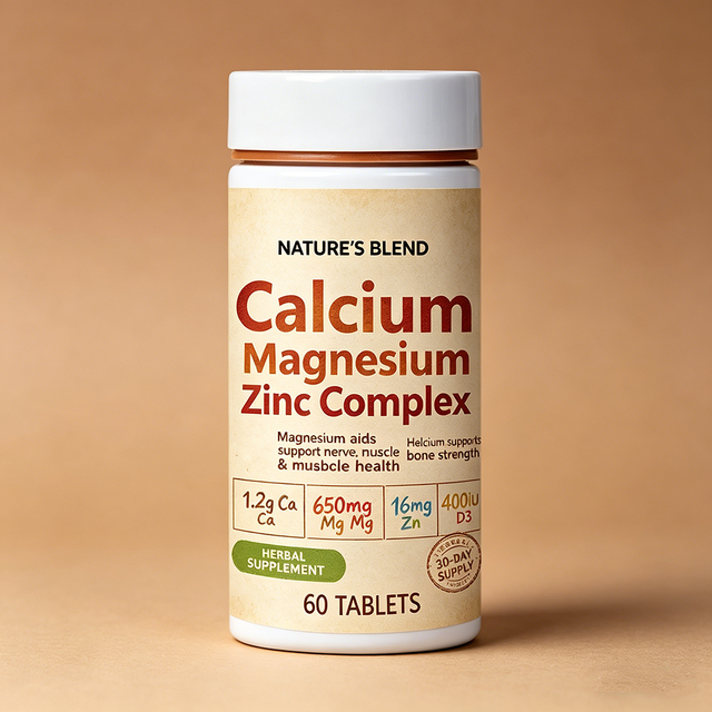 OEM ODM Private Label Calcium Magnesium Zinc Tablets  Complex Immune Support Supplement Calcium Magnesium Vitamin D3 Tablets