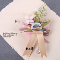 Set Korsase Bunga Buatan untuk Pengantin Pria, Pengiring Pengantin Wanita, Pernikahan, Aksesoris Pengantin Lengkap, Wisuda, Hari Ibu