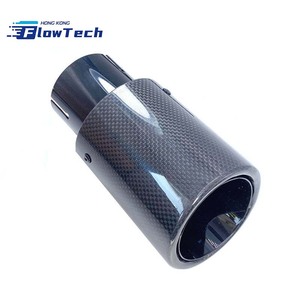 Universal <b>Car</b> Exhaust Muffler Tip Black Carbon Fiber Straight Edge / Rolled Edge Design for Vehicle Modification Decoration - Product Image 4