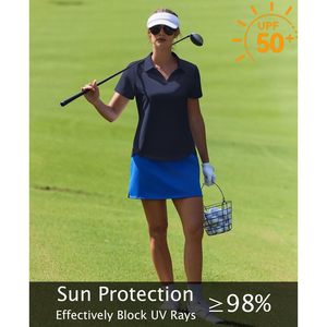 FOXA Polo de golf pour femme à manches courtes, col en V, UPF 50+, respirant, séchage rapide, haut de sport pour le golf - Product Image 5