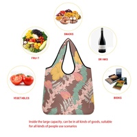 Sac de courses pliable écologique réutilisable de la collection Aloha avec impression personnalisée, en polyester recyclable, grande taille