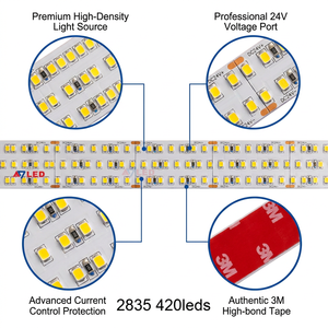 High Density 420LEDs/m <b>Led</b> Strip <b>Light</b> 24V SMD 2835 High Brightness Flexible <b>LED</b> <b>Light</b> Strip for Linear Decoration - Product Image 1