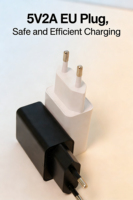 Pengisi Daya Dinding USB 10W 5V2A Kecepatan Tinggi Bersertifikasi CE FCC Colokan EU Tahan Api Adaptor Daya Portabel Universal untuk Kamera