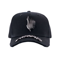 Casquettes Barbas à logo personnalisé brodé 3D et strass, 5 panneaux, en velours et Oxford, de luxe, ethniques, à rayures, à motifs feuilles et léopard, très demandées