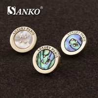 Boutons à tige SANKO personnalisables avec logo, en émail souple, placage couleur, écologiques, vintage, or, perle, strass, certifiés Oeko-Tex