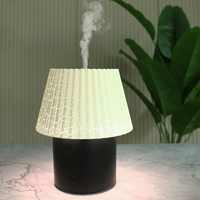 Nouvelle Lampe de Bureau Design Diffuseur d'Arômes Humidificateur avec Abat-jour Plissé Effet Craquelé, Brumiateur Ultrasonique pour Salon et Soin de l'Air Intérieur