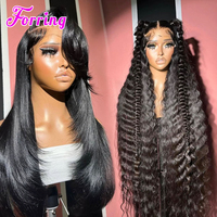 Wig Rambut Asli Vietnam 100% Raw Bone Straight Tanpa Lem, Wig Lace Front 13x6 5x5 Murah, Wig Closure Hd Lace Frontal