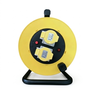 Enrouleur de câble industriel 25M 110V à 2 prises, pour intérieur et <span class=keywords><strong>extérieur</strong></span>, avec coupe-circuit thermique - Product Image 1