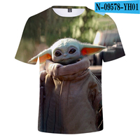 Sublimasi Polyester Mesh T-shirt 3D Digital Printing Pola Kustom Yoda T Shirt Film Anime Star T Shirt Wars