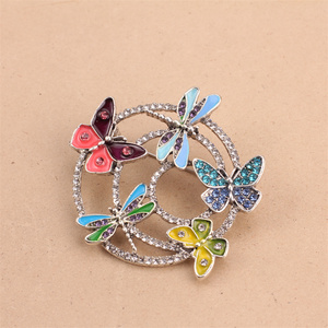 เข็มกลัดรูปผีเสื้อและแมลงปอประดับเพชรพลอยสำหรับผู้หญิง รุ่นพรีเมียม ดีไซน์ใหม่ เหมาะสำหรับติดเสื้อสูทหรือเสื้อแจ็คเก็ต - Product Image 6