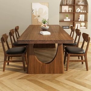 Solid Wood Dining Table <b>Large</b> Slab Modern Italian Style Office <b>Desk</b> Workbench Home Study Table - Product Image 2