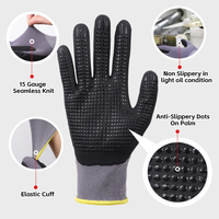Gants de travail de sécurité XINGYU avec points en relief, en nylon 15 jauges, enduits de mousse de nitrile, gants mécaniques sans couture haute résistance
