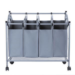 Laundry Cart Rolling Laundry Cart Sorter With 2 Removable Bags Casters And Brakes For Dirty Clothes Sorting Organizing And Storage