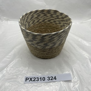 Vente chaude paille corde panier à linge coton corde maison stockage jonc de mer plante fleur panier - Product Image 4