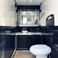 Remolque de Baño Portátil Temporal de 2 Cabinas, Remolque de Baño Móvil de Lujo, Remolque de Inodoro Portátil para Eventos al Aire Libre