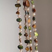 Collier long vintage bohème à double couche, vente chaude, coquillages multicolores, perles colorées, rétro, luxe pour les vacances, artisanat naturel