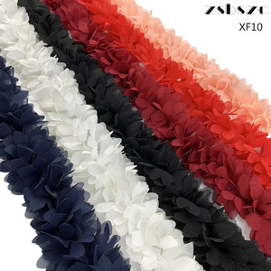 Couleur 3D mousseline de soie fleur bricolage dentelle garniture dentelle ruban dentelle robe Applique couture tissu décoratif <span class=keywords><strong>XF10</strong></span> - Product Image 1