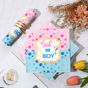Girl Or Boy Printed Paper Napkins 330mm Themed Party Disposable Serviettes - Product Image 3