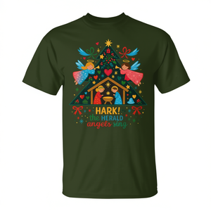 T-shirt de Noël mignon avec inscription « Hark The Herald Angels Sing » - Product Image 2