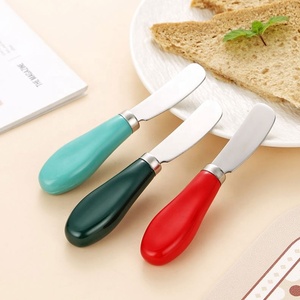 Couteau à beurre en acier inoxydable avec manche en céramique, petit couteau à dessert avec spatule à confiture pour pain, fromage, crème et fromage à tartiner - Product Image 6