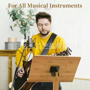 Atril de Música de Madera Ajustable en Altura, Soporte de Partituras de Bambú para Lectura y Actuaciones - Product Image 4