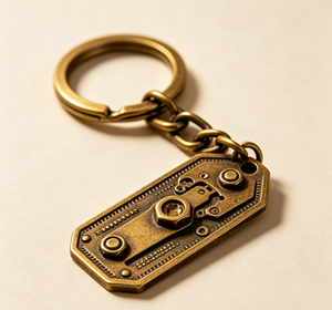 Vintage Brass Tone Metal <b>Key</b> Chain Engraved Tag Chain <b>Ring</b> <b>Key</b> Holder for Gift and <b>Bag</b> Accessory - Product Image 4