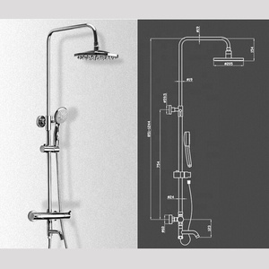 Barra doccia termostatica a vista con valvola, collettore rigido e soffione a mano da 8 pollici <span class=keywords><strong>Vernet</strong></span> - Product Image 1