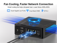 Mini PC Integrado Hystou con CPU Intel N150, 6 Puertos USB Tipo-C, RAM DDR5, LAN Dual, SSD NVMe, 2 Puertos DP HD, Compatible con Pantalla Triple, Refrigeración por Ventilador