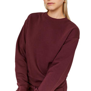 Sweat-shirt décontracté pour femme, uni, pour tous les jours, en tissu de coton doux, coupe décontractée, saison automne, séchage rapide, écologique - Product Image 2