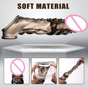 อุปกรณ์ขยายขนาดอวัยวะเพศชายที่สมจริงใช้ซ้ำได้ใช้ซ้ำได้วัสดุ TPE - Product Image 5