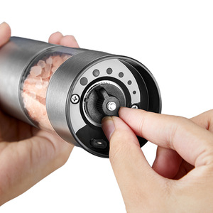 Stainless Steel Automatic Electric Pepper Grinder With Transparent Container USB Charging For Kitchen Use - Product Image 4