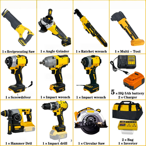 Kit d'outils industriels 18-en-1 20V : Clé à chocs, meuleuse, perceuse sans fil sans balais, ensemble d'outils électriques combinés - Product Image 2