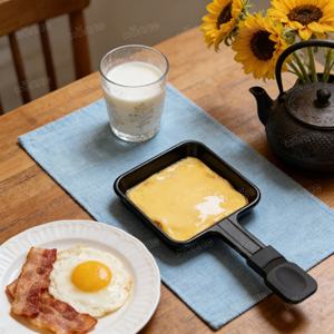 4 pièces de mini-plaques à griller carrées antiadhésives avec 4 spatules à <span class=keywords><strong>raclette</strong></span>, <span class=keywords><strong>accessoires</strong></span> pour raclettes, plateaux de remplacement - Product Image 6