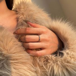 Anillo de Boda Dylam Delgado de Plata de Ley 925, Chapado en Oro Rodio Champagne, con Circonita Cúbica 5A, Regalo de Aniversario para Mujer, Anillos de Uso Diario - Product Image 5