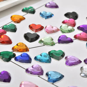 พลอยเทียมพลาสติกอะคริลิคแบบ DIY พื้นแบนรูปหัวใจพีชสำหรับสติกเกอร์ไม้กายสิทธิ์สำหรับกระเป๋าและเสื้อผ้าทำจากแก้วในประเทศ - Product Image 2