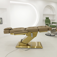 Table de massage électrique à 3 moteurs marron, réglable en hauteur, moderne, pour salon, avec éponge haute densité, PVC, certifiée CE, pour spa médical
