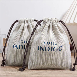 Wholesale Bulk Gift Hotel Bag Custom Logo Cotton <b>Drawstring</b> Bag Twill Fabric Dust <b>Pouch</b> for Gift Packaging - Product Image 6