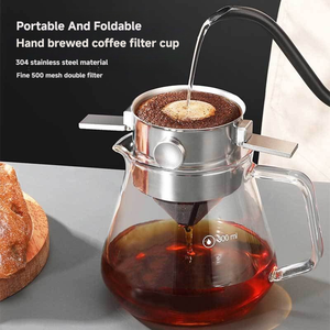 Filtro de Café Plegable de Acero Inoxidable Ecológico, Soporte Portátil para Café y Té - Product Image 3