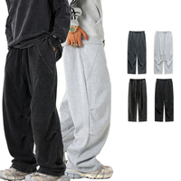 Jogger Homme Décontracté Confortable en Coton Épais 420g, Coupe Droite Ample Vintage Personnalisée en Molleton Doux pour l'Automne