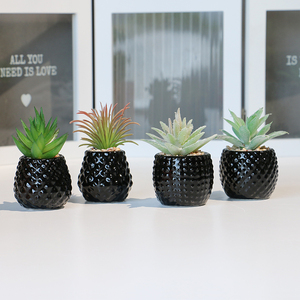 Bonsái de plantas <span class=keywords><strong>suculentas</strong></span> artificiales de cerámica natural, juego de macetas para decoración del hogar - Product Image 5