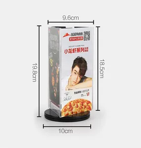 360 Degrees Three Sides Free Rotating Rotational Triangle Rotating Restaurant Menu Holder Display For Wine