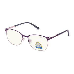 Monture de lunettes anti-lumière bleue en métal gris pour femme, style visage ovale 5119 - Product Image 4