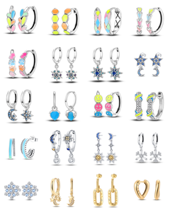 Boucles d'oreilles clous en argent 925 plaqué or de luxe avec zircon pour femme - Certifiées GDTC, cadeau idéal pour mariage, anniversaire et soirée - Product Image 1
