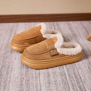 Calda pelliccia antiscivolo in peluche per interni esterni ciabatte invernali da <span class=keywords><strong>donna</strong></span> con punta <span class=keywords><strong>chiusa</strong></span> - Product Image 4