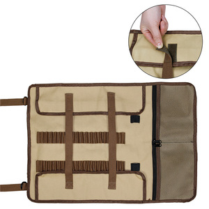Canvas Camping Bag Oxford Tent Peg Storage Portable Folding Tool Organizer Light Khaki Outdoor Use - Product Image 5