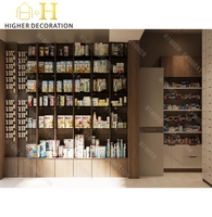 Étagères de présentation pour pharmacie, style bois simple, pour magasin de cosmétiques et produits pharmaceutiques