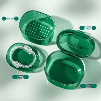 Boîte de nettoyage orthodontique Portable en plastique Silicone sac de retenue de prothèse dentaire d'hygiène buccale multi-usages pour retenue d'accolades